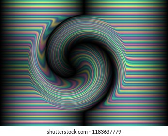 Black background with colored, iridescent twisted lines, neon effekt, glow