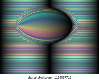 Black background with colored, iridescent twisted lines, neon effekt, glow