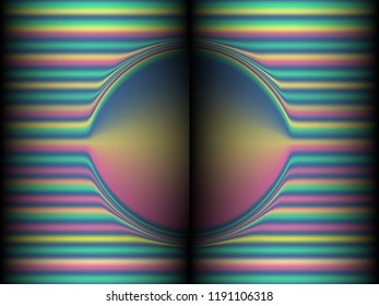 Black background with colored, iridescent twisted lines, neon effekt, glow