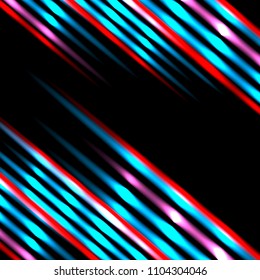 Black background with colorful bright lines diagonally.