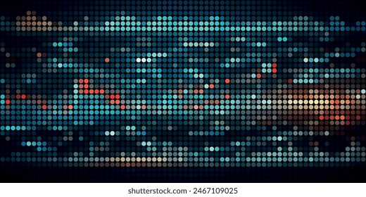 fondo negro con colorido patrón de semitonos punteados.