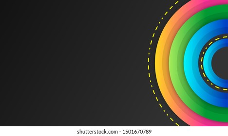 Black Background With Colorful Gradient Layout Design Template New Trend Vector, Suitable for Corporate Company Advertising, Header, Web Page, Landing Page