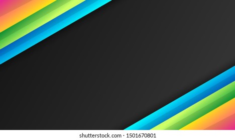 Black Background With Colorful Gradient Layout Design Template New Trend Vector, Suitable for Corporate Company Advertising, Header, Web Page, Landing Page
