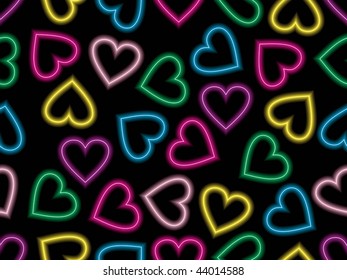 black background with colorful  roamntic heart shape