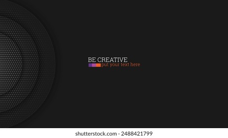 Black background. Concentric circles with halftone effect.