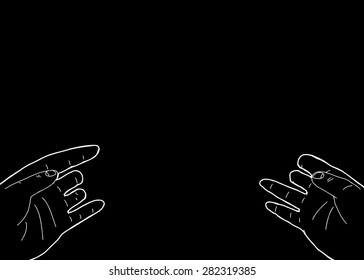Black background with copy space above disabled hands