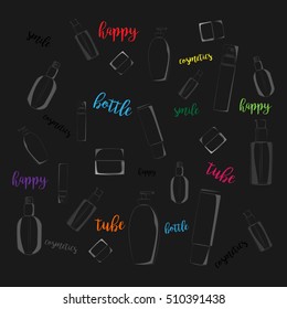 black background with cosmetics