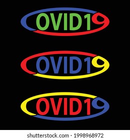 black background "covid19" colorful text design