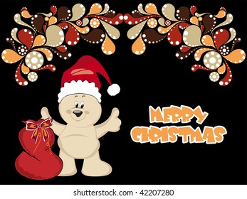 black background with creative artwork, cute teddy