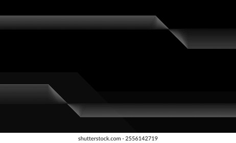 Black Background with Cross Wavy Geometric Line Gradient