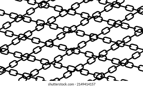Black background of crossing chains.