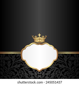 black background with crown