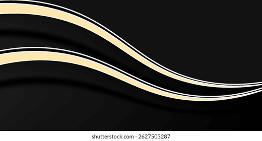 schwarzes Hintergrundkurvenelement mit weißem Leerraum für Text- und Nachrichtendesign, überlappende Ebenen, Vektor