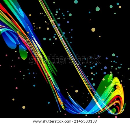 black background, curve template, color splash, torrent element