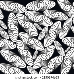 black background with custom funny elements and swirls