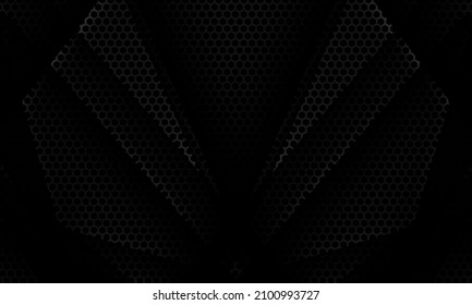 Black background. Dark carbon fiber texture. Vector black metal texture steel background. Futuristic web design template vector illustration EPS 10.