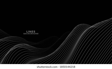black background with dark gray wavy lines design