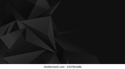 fondo negro con un diamante gris oscuro de forma y sombra baja de poli.