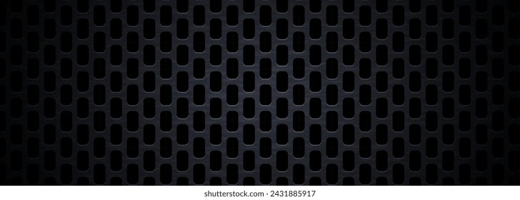 Black background. Dark metal texture steel background. Web design template vector illustration.