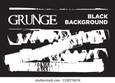 Black Background. Dark Texture Wallpaper. Grunge Style Abstract Pattern. Brush Paint Creative Design. Vector Art EPS10. With Border.