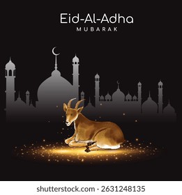 Black Background Decoration Eid Al Adha Mubarak Banner