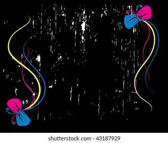 black background with decorative elements for design and designers