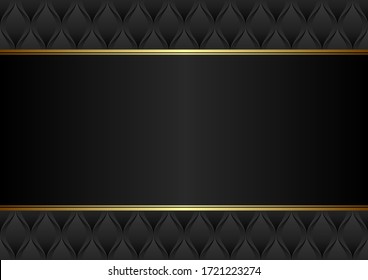 fondo negro con motivos decorativos y borde dorado