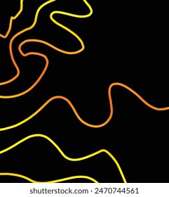 fondo negro para diseño con líneas curvas amarillas