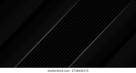 Diseño de fondo negro. Moderno patrón de línea ondulada (curvas guilloché) en colores monocromos. Textura de la raya de Premium para el Anuncio, telón de fondo del negocio.