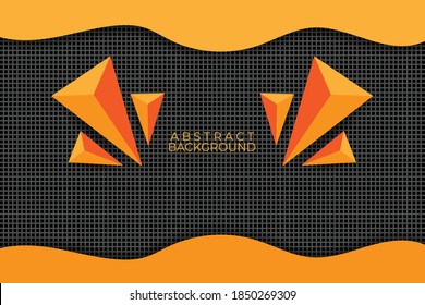Black background design with yellow triangles. Great vector for web design, computers, smartphones, banners, flyers, social media, laptops etc.