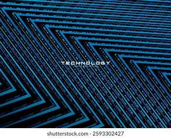 
Black background digital technology speed pattern with gradient blue pattern, nano cyber information, future technology data innovation, internet network connection, modern line point illustration.
