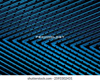 
Black background digital technology speed pattern with gradient blue pattern, nano cyber information, future technology data innovation, internet network connection, modern line point illustration.