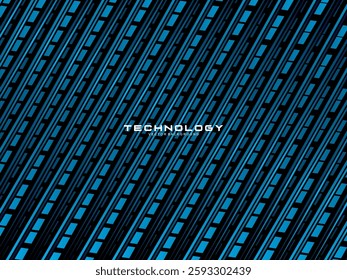 
Black background digital technology speed pattern with gradient blue pattern, nano cyber information, future technology data innovation, internet network connection, modern line point illustration.