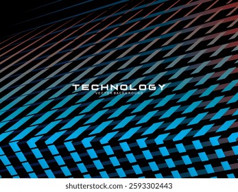 
Black background digital technology speed pattern with gradient blue pattern, nano cyber information, future technology data innovation, internet network connection, modern line point illustration.