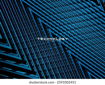 
Black background digital technology speed pattern with gradient blue pattern, nano cyber information, future technology data innovation, internet network connection, modern line point illustration.