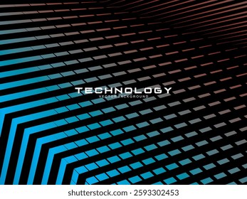 
Black background digital technology speed pattern with gradient blue pattern, nano cyber information, future technology data innovation, internet network connection, modern line point illustration.