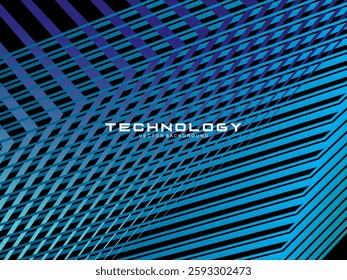 
Black background digital technology speed pattern with gradient blue pattern, nano cyber information, future technology data innovation, internet network connection, modern line point illustration.