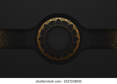 ilustración de vector de oro de dimensión de fondo negro