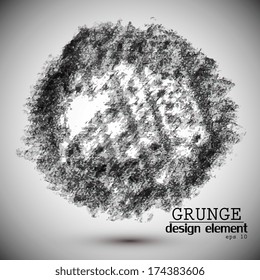 black background, drawn in black chalk, design element