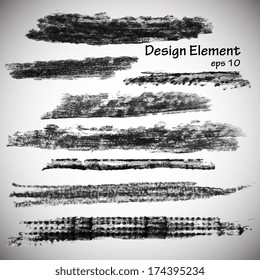 black background, drawn in black chalk, design element