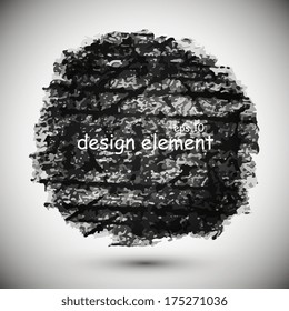 black background, drawn in black chalk, design element