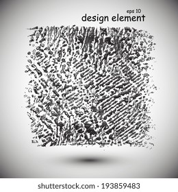black background, drawn in black chalk, design element