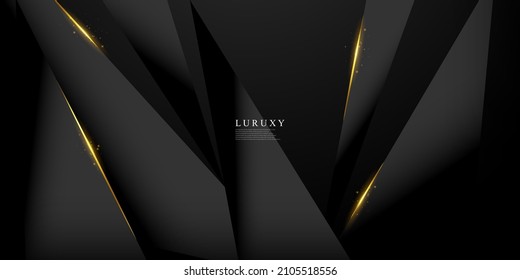 Black background with elegant gold trim. modern creative concept abstract vector illustration