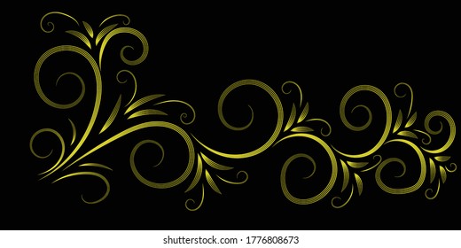 Black background . Elegant golden patterns.
