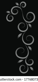 Black background . Elegant white patterns.