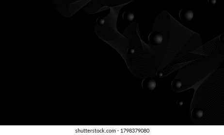 Black background with an empty space for text or image. Vector illustration.