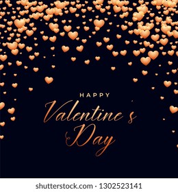 black background with falling hearts valentines day