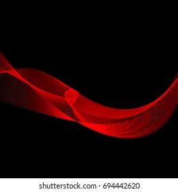 Black background with fiery red wave for your creativity