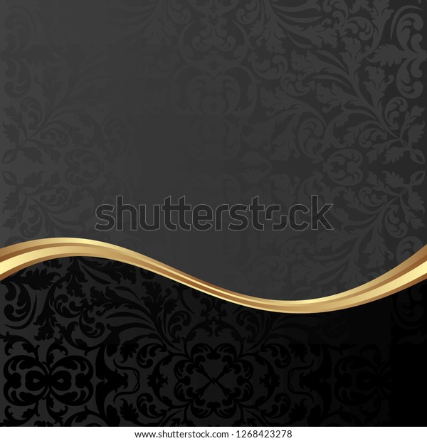 black background with\
floral ornaments\