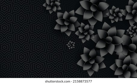 black background with flowers decoration